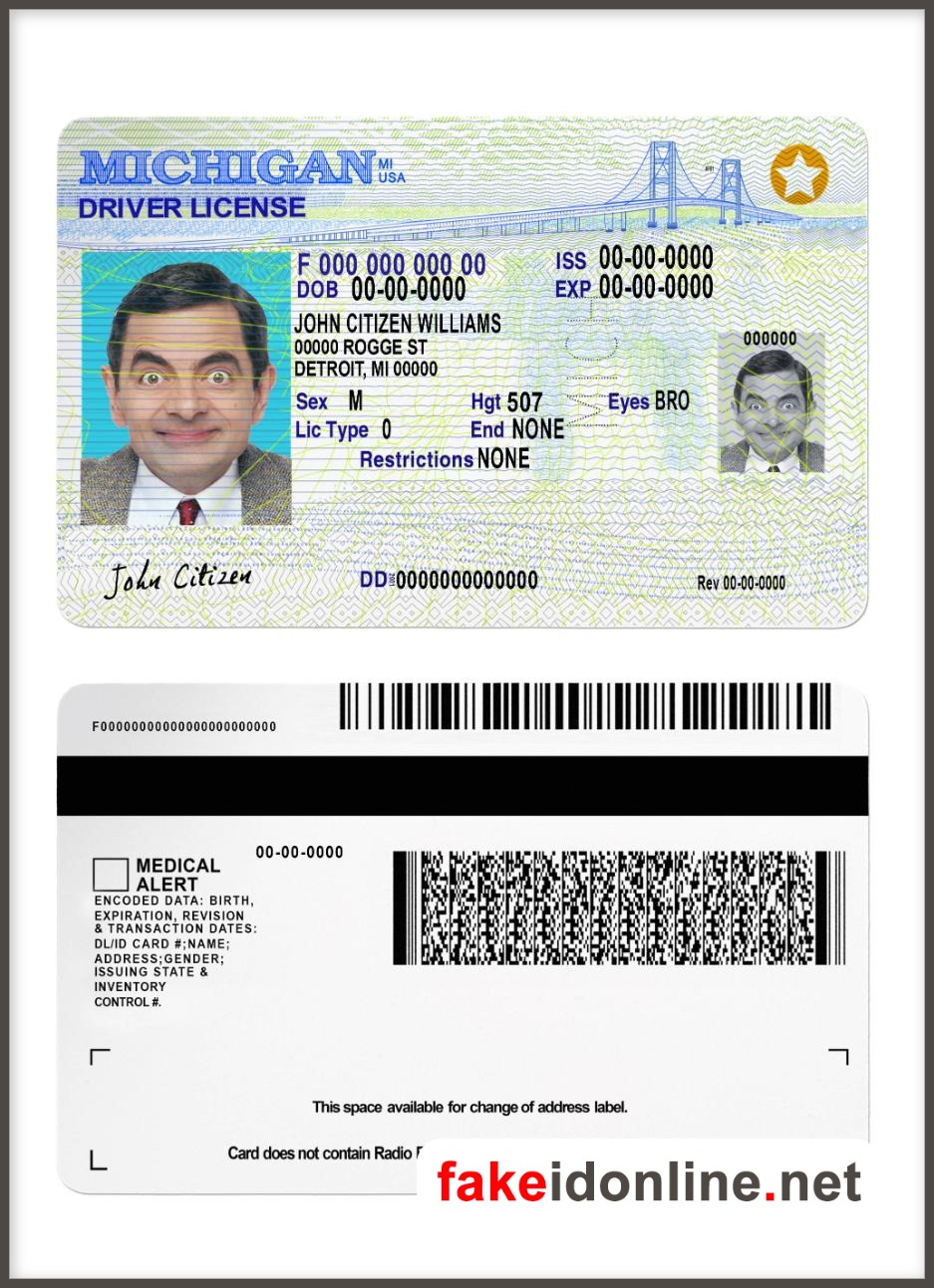 Michigan Driver License New Template 1200dpi